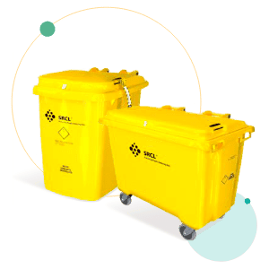 clinical waste wheelie bins, available in multiple sizes