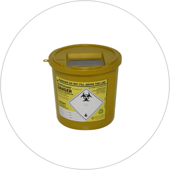 yellow gypsum waste containers